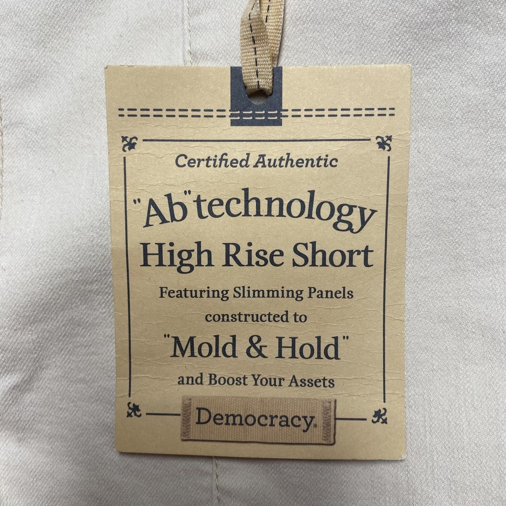 Democracy Shorts Womens 14 Beige Ab Technology High Rise Chino Slimming 5 In - Picture 3 of 10